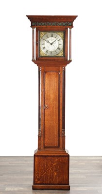 Lot 1211 - CHRISTOPHER JOHNSON, KNARESBRO AN OAK AND MAHOGANY 30-HOUR LONGCASE CLOCK