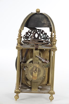 Lot 1317 - ROBBART PAGE A 17TH CENTURY ENGLISH LANTERN CLOCK WITH BALANCE WHEEL VERGE ESCAPEMENT