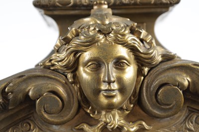 Lot 1306 - DENIERE A PARIS. A 19TH CENTURY FRENCH ORMOLU MANTEL CLOCK WITH MOONPHASE