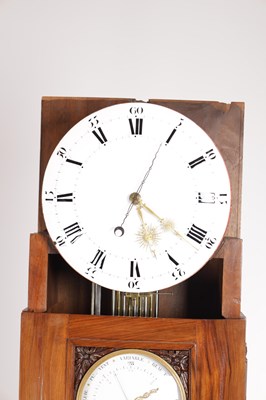 Lot 1280 - RICHARD A. VEVAY (1772-1847) AN IMPRESSIVE SWISS FIGURED WALNUT REGULATOR LONGCASE CLOCK