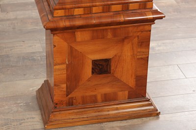 Lot 1250 - JOHAN MICHAEL DERMER, OCHSENHAUSEN AN 18TH CENTURY GERMAN WALNUT YEAR-GOING REGULATOR LONGCASE CLOCK