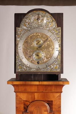Lot 1250 - JOHAN MICHAEL DERMER, OCHSENHAUSEN AN 18TH CENTURY GERMAN WALNUT YEAR-GOING REGULATOR LONGCASE CLOCK