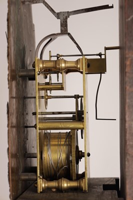 Lot 1250 - JOHAN MICHAEL DERMER, OCHSENHAUSEN AN 18TH CENTURY GERMAN WALNUT YEAR-GOING REGULATOR LONGCASE CLOCK