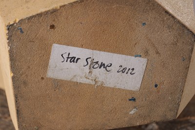 Lot 986 - RICHARD PERRY MRSS A CARVED COP CRAG STONE SCULPTURE STAR STONE 2012