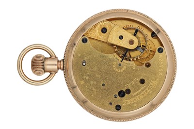 Lot AN AMERICAN 10CT GOLD OPEN FACED POCKET WATCH