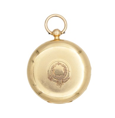 Lot THOMAS ADAMS, SHEFFIELD. AN 18CT YELLOW GOLD OPEN FACED POCKET WATCH