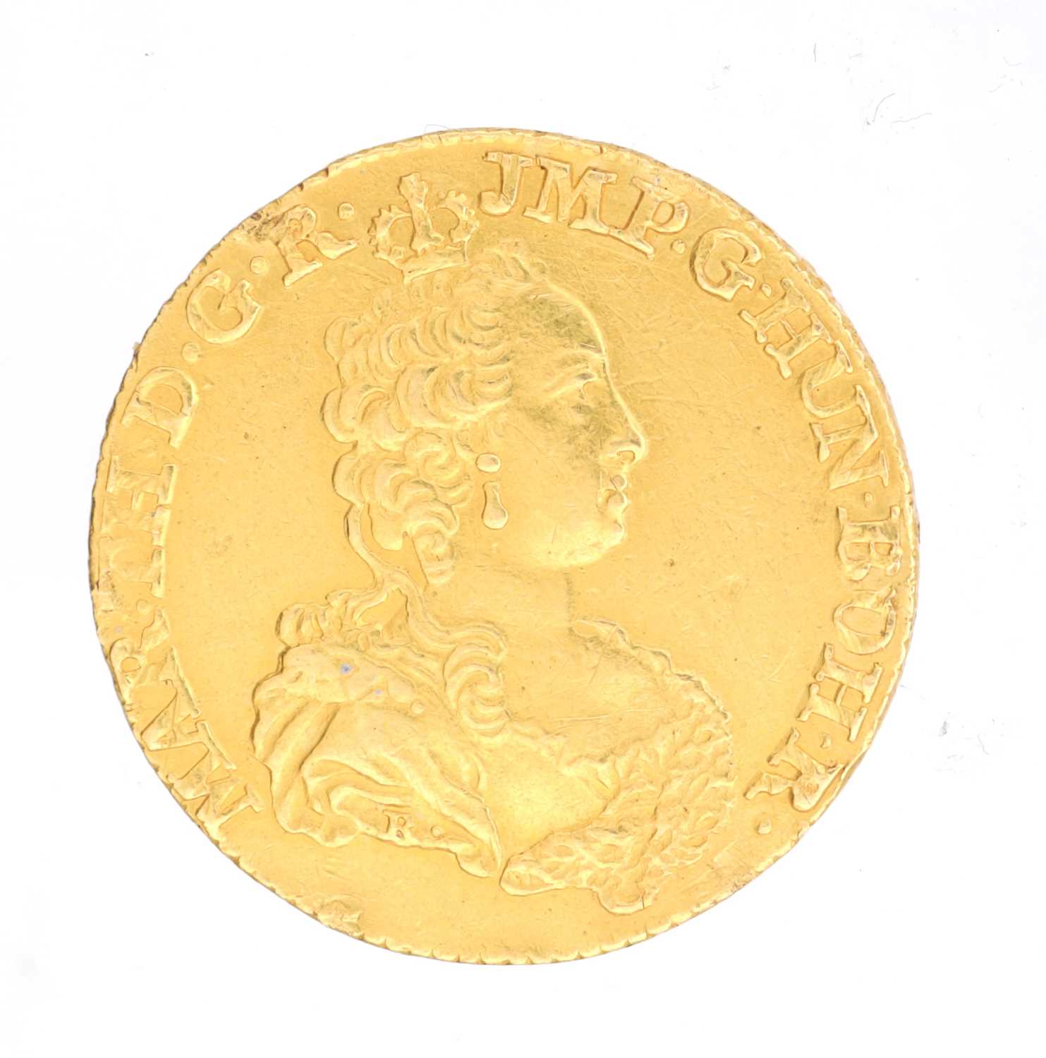 54 - A 1750 AUSTRIAN GOLD MARIA THERESIA COIN