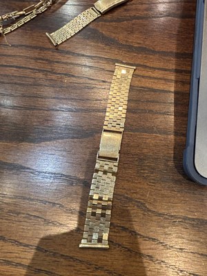 Lot 355 - A COLLECTION OF 9CT GOLD WATCH BRACELETS AND A CHAIN