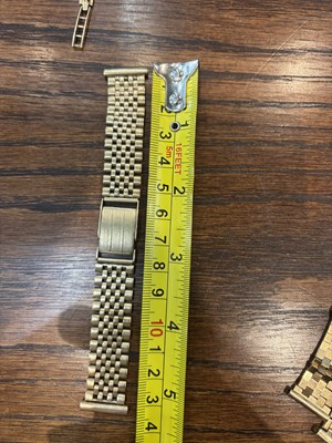 Lot 355 - A COLLECTION OF 9CT GOLD WATCH BRACELETS AND A CHAIN