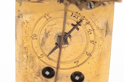 Lot 1301 - AN EARLY 17TH CENTURY GERMAN GILT CASED STRIKING TABLE CLOCK