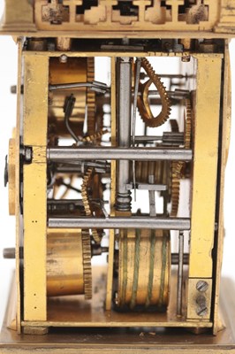 Lot 1218 - AN EARLY 17TH CENTURY GERMAN GILT BRASS QUARTER STRIKING VERGE TOWER CLOCK