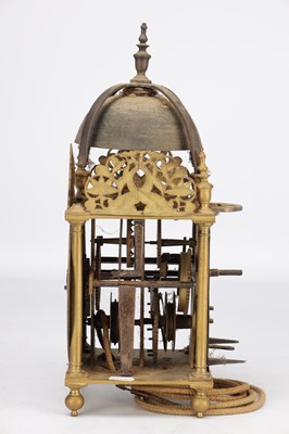 Lot 1341 - RICHARD ANES A RARE 17TH CENTURY BRASS LANTERN CLOCK