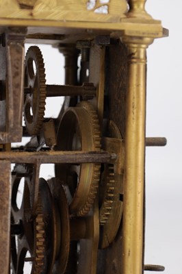 Lot 1341 - RICHARD ANES A RARE 17TH CENTURY BRASS LANTERN CLOCK