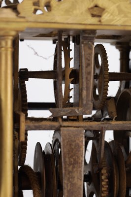 Lot 1341 - RICHARD ANES A RARE 17TH CENTURY BRASS LANTERN CLOCK