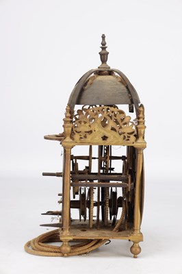 Lot 1341 - RICHARD ANES A RARE 17TH CENTURY BRASS LANTERN CLOCK