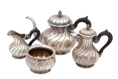 Lot 89 - A CONTINENTAL SILVER FOUR PIECE TEA SERVICE