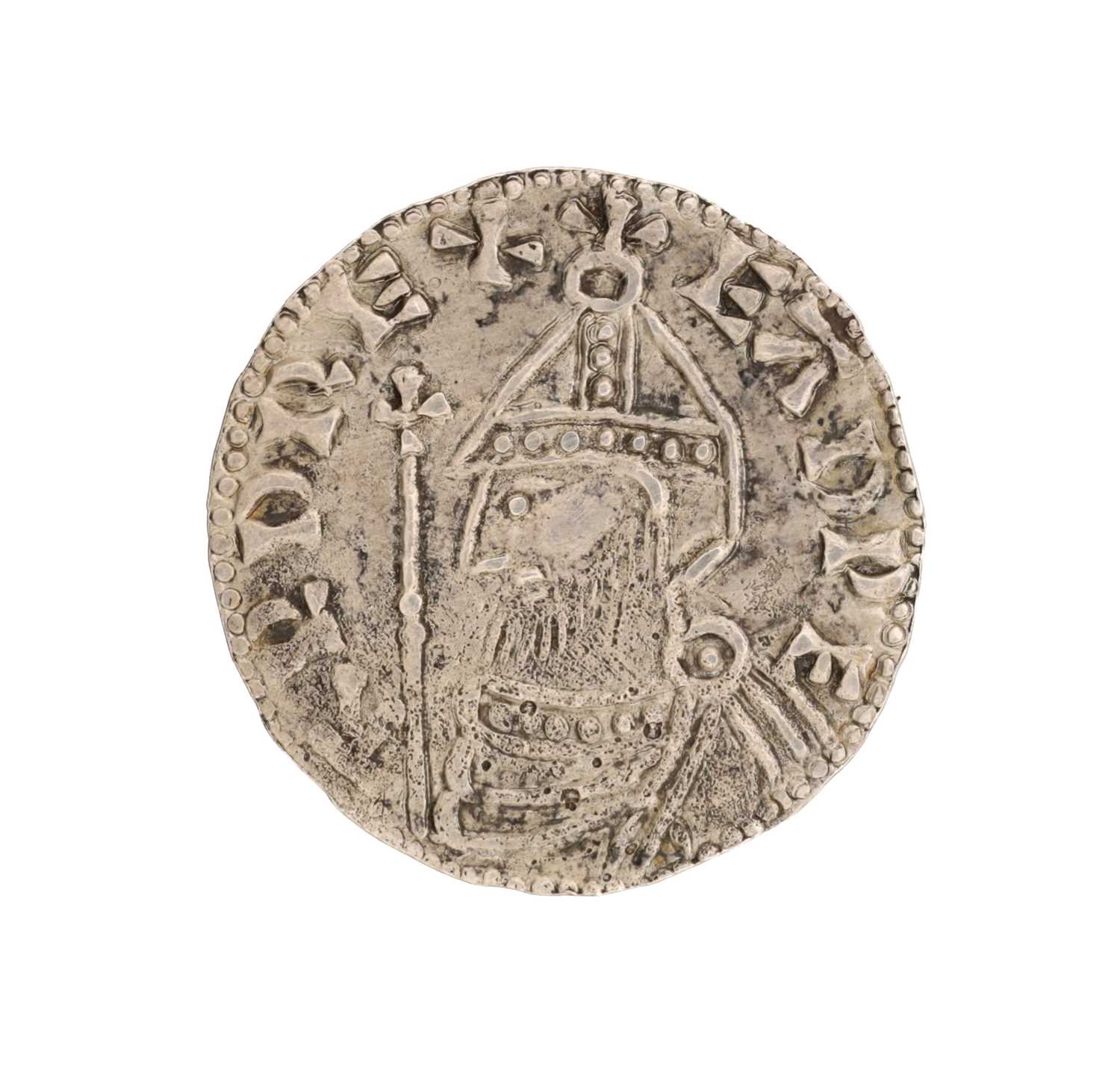 302 - AN ANGLO-SAXON ENGLISH SILVER PENNY OF EDWARD THE CONFESSOR, POINTED HELMET TYPE, C.1053-56