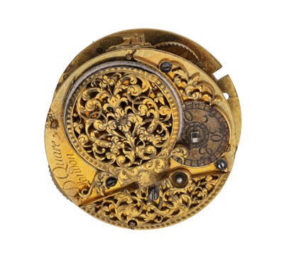 Lot 326 - DANIEL QUARE, LONDON. AN ENGLISH VERGE FUSEE POCKET WATCH MOVEMENT