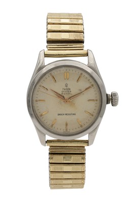 Lot 404 - A MID 20TH CENTURY TUDOR STAINLESS STEEL OYSTER ROYAL WRISTWATCH