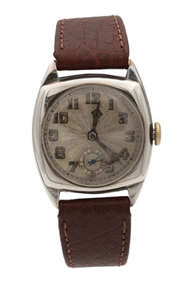 Lot 480 - A 1930S SILVER ROLEX 'UNICORN' CUSHION-CASE WRISTWATCH