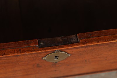 Lot 1674 - A WILLIAM AND MARY HERRINGBONE INLAID FIGURED WALNUT BUREAU OF SMALL SIZE