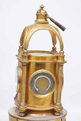 Lot 1352 - GUILMET, PARIS. A 19TH CENTURY FRENCH GILT AND SILVERED BRONZE INDUSTRIAL AUTOMATON LIGHTHOUSE CLOCK