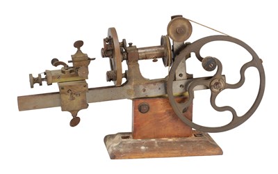 Lot 379 - A BRASS AND STEEL WATCHMAKER'S LATHE