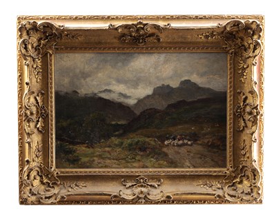 Lot 889 - R G SOMERSET AN EARLY 20TH CENTURY OIL ON CANVAS LANDSCAPE LANGDALE PIKES