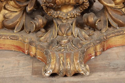 Lot 1571 - A GOOD GEORGE III CARVED GILTWOOD CONSOLE TABLE IN THE MANNER OF WILLIAM KENT