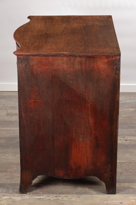 Lot 1694 - A GOOD GEORGE III GENTLEMAN'S SERPENTINE FRONTED FIGURED SATINWOOD DRESSING CHEST
