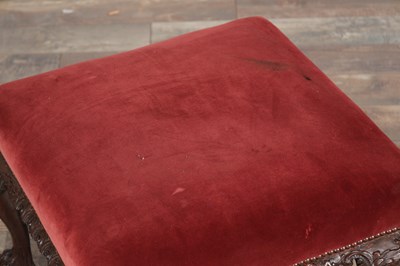 Lot 1598 - A GEORGE II IRISH MAHOGANY DRESSING STOOL