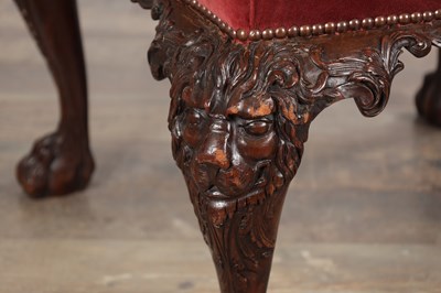 Lot 1598 - A GEORGE II IRISH MAHOGANY DRESSING STOOL