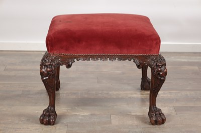 Lot 1598 - A GEORGE II IRISH MAHOGANY DRESSING STOOL