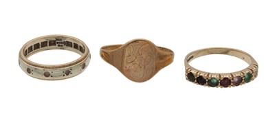 Lot 227 - A COLLECTION OF THREE 9CT GOLD RINGS
