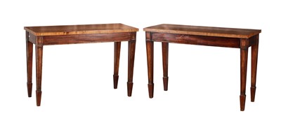 Lot 1485 - A PAIR OF GEORGE III MAHOGANY CONSOLE TABLES