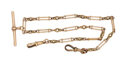 Lot 241 - A 9CT GOLD POCKET WATCH CHAIN