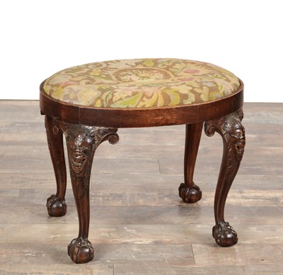 Lot 1565 - A GEORGE III IRISH MAHOGANY DRESSING STOOL