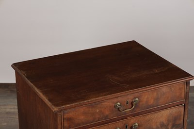 Lot 1572 - A PAIR OF GEORGE III MAHOGANY CHESTS OF DRAWERS
