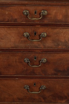 Lot 1572 - A PAIR OF GEORGE III MAHOGANY CHESTS OF DRAWERS