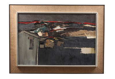 Lot 878 - DAVID BARKER AN OIL ON CANVAS ABSTRACT LANDSCAPE DATED 2026