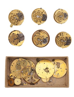 Lot 365 - A COLLECTION OF UNUSUAL FRENCH GILT BRASS POCKET WATCH MOVEMENTS AND PARTS