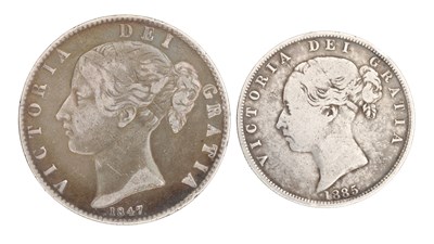Lot 230 - TWO VICTORIAN ENGLISH SILVER COINS
