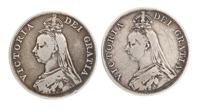 Lot 306 - TWO 1889 AND 1890 ENGLISH SILVER QUEEN VICTORIA CROWNS