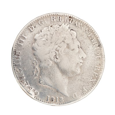 Lot 311 - AN 1818 GEORGE III ENGLISH SILVER CROWN