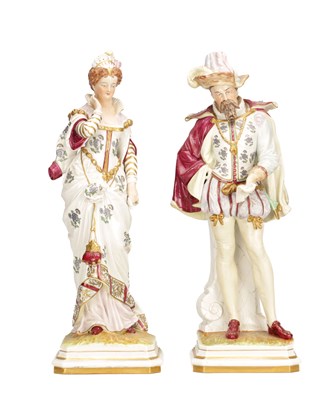 Lot 570 - A PAIR OF LATE 19TH CENTURY SITZENDORF PORCELAIN FIGURES