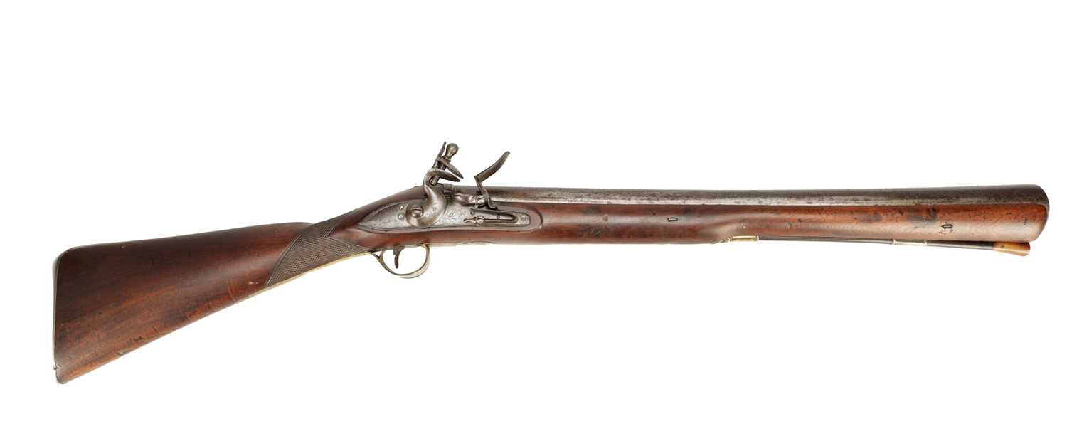 Lot 835 - AN 18TH CENTURY ENGLISH FLINTLOCK BLUNDERBUSS BY WHELLER