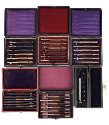 Lot 1258 - A COLLECTION OF SIX CASED WATCHMAKERS' JEWELLING TOOLS