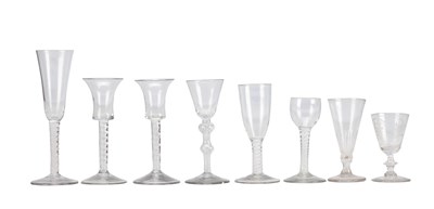 Lot 559 - A COLLECTION OF 18TH CENTURY TWISTED STEM GLASSES