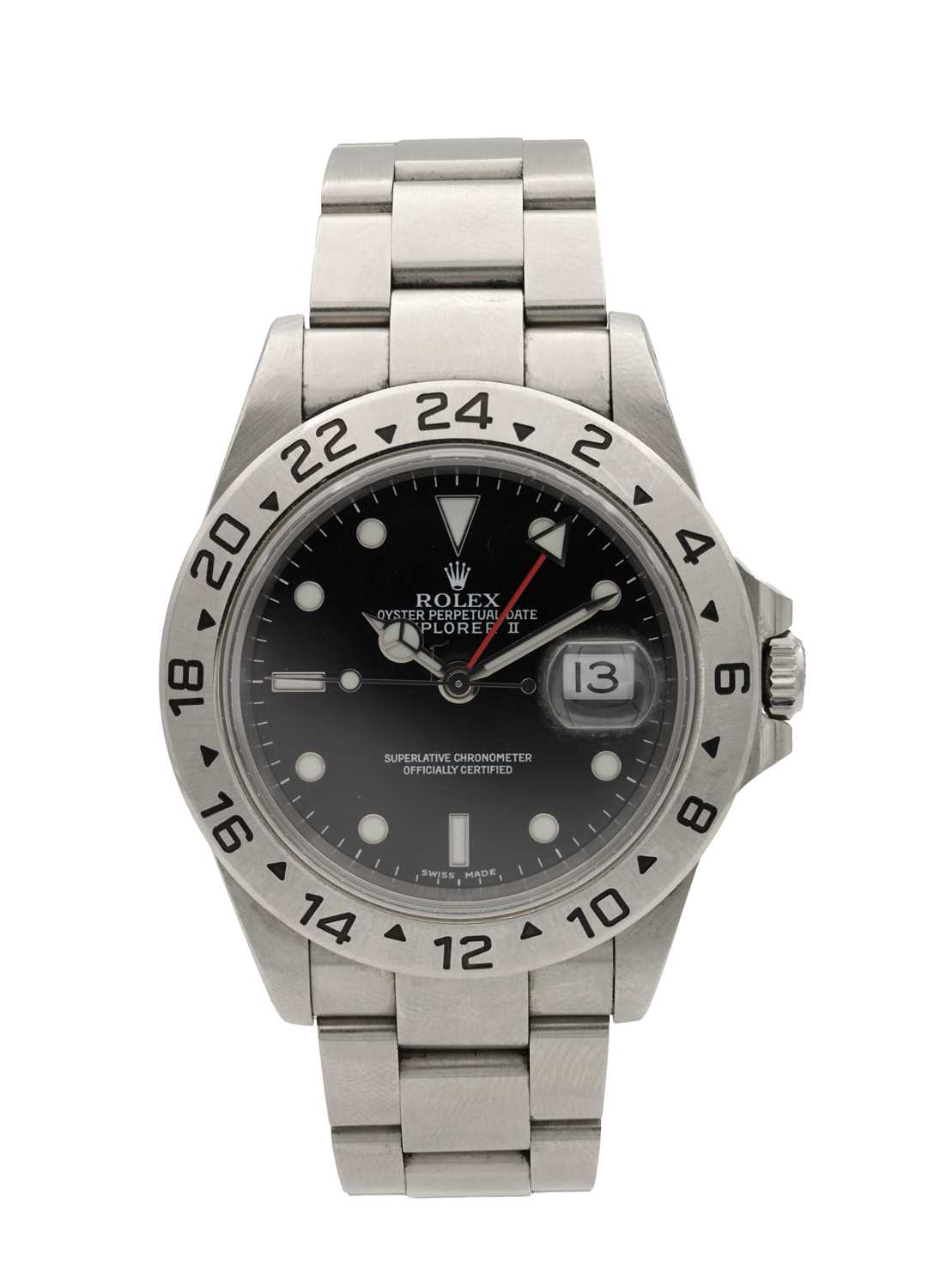 Lot 532 - A GENTLEMAN'S ROLEX STAINLESS STEEL OYSTER PERPETUAL DATE EXPLORER II WRISTWATCH