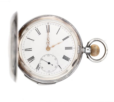 Lot 343 - A SWISS SILVER REPEATING POCKET WATCH WITH JEWELLED HAMMER